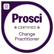 Prosci Certified Change Practitioner certification badge
